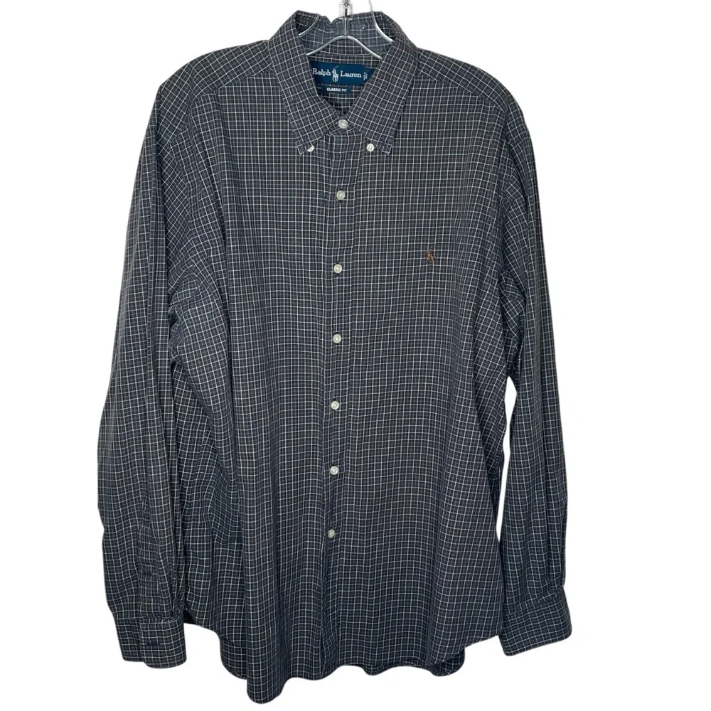 Ralph Lauren Sz XL Plaid Button Down Classic Fit Shirt Long Sleeve